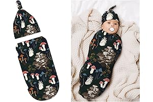 Soft Newborn Swaddle Blankets & Hat Set for Baby Girls