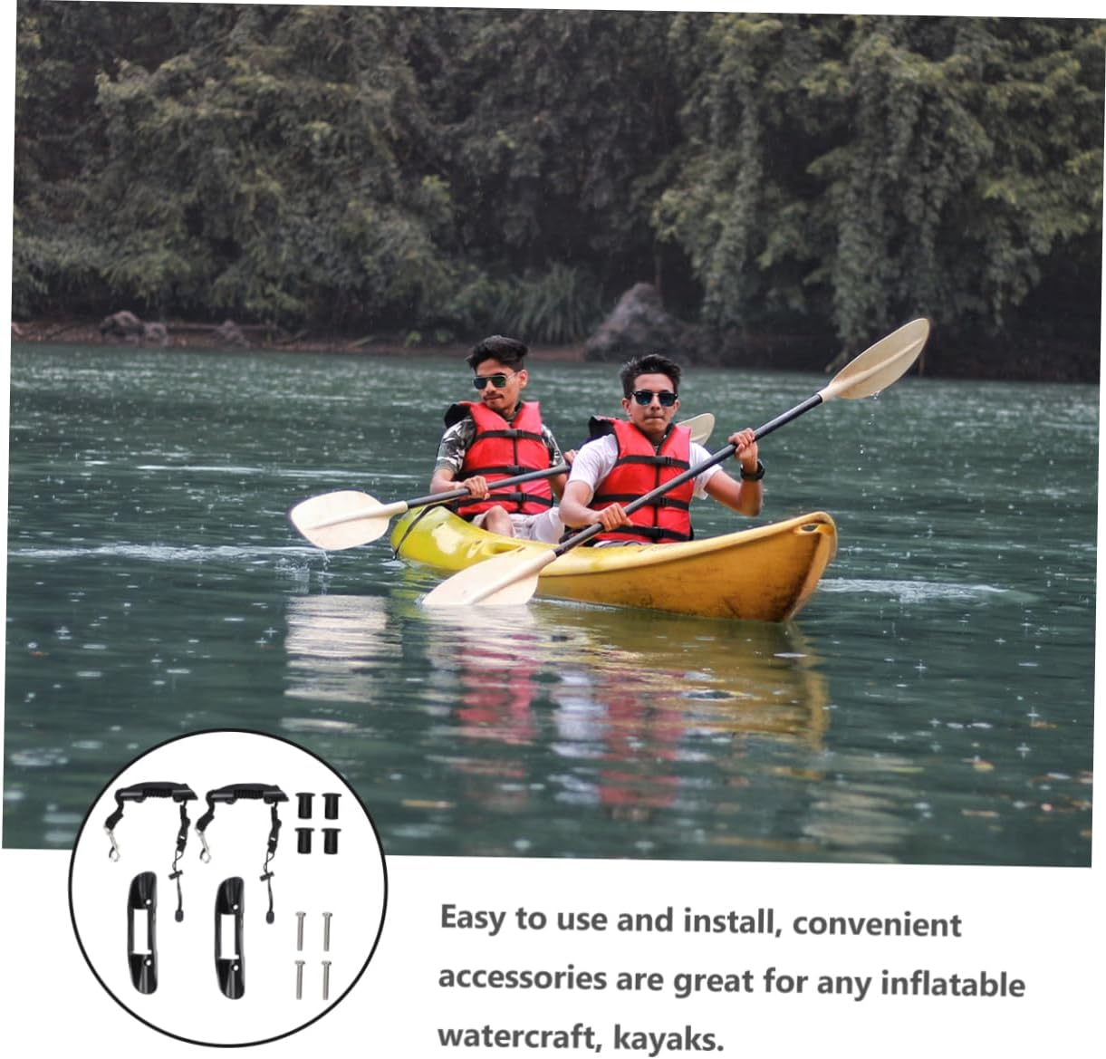 Outanaya 12 Pcs Kayak Paddle Holder Clip Leashes Kayak Accessories with Bungee Safety Cord for Secure Paddling Canoes Fishing and Rafting