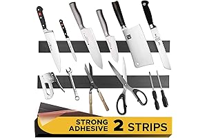 Adhesive Magnetic Strips for Knives and Kitchen Utensils