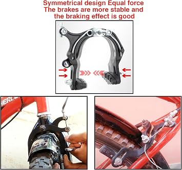 Bike Brakes Calipers Set,Side Pull Brake Set,69-96mm Reach,for Bike C Shape Brake Aluminum Bicycle Brake