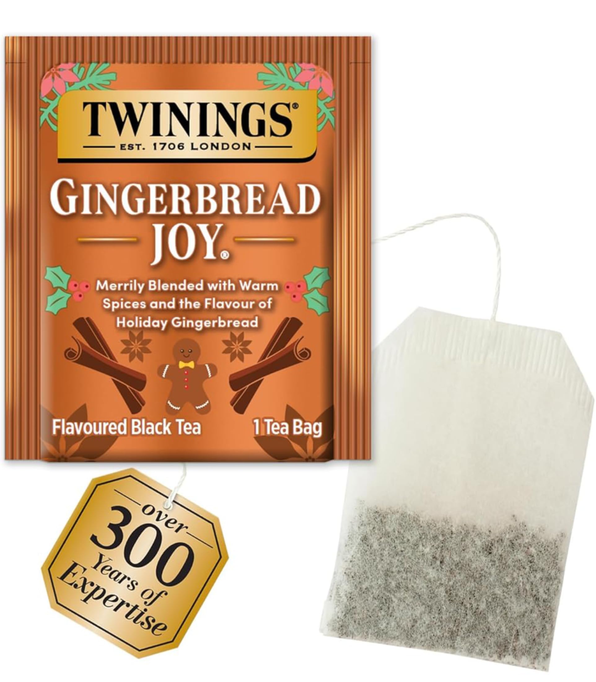 Twinings of London Holiday Variety Tea Bag Pack, Peppermint Cheer, Holiday Berry, Christmas Tea, Winter Spice, 20 Count (Pack of 4)