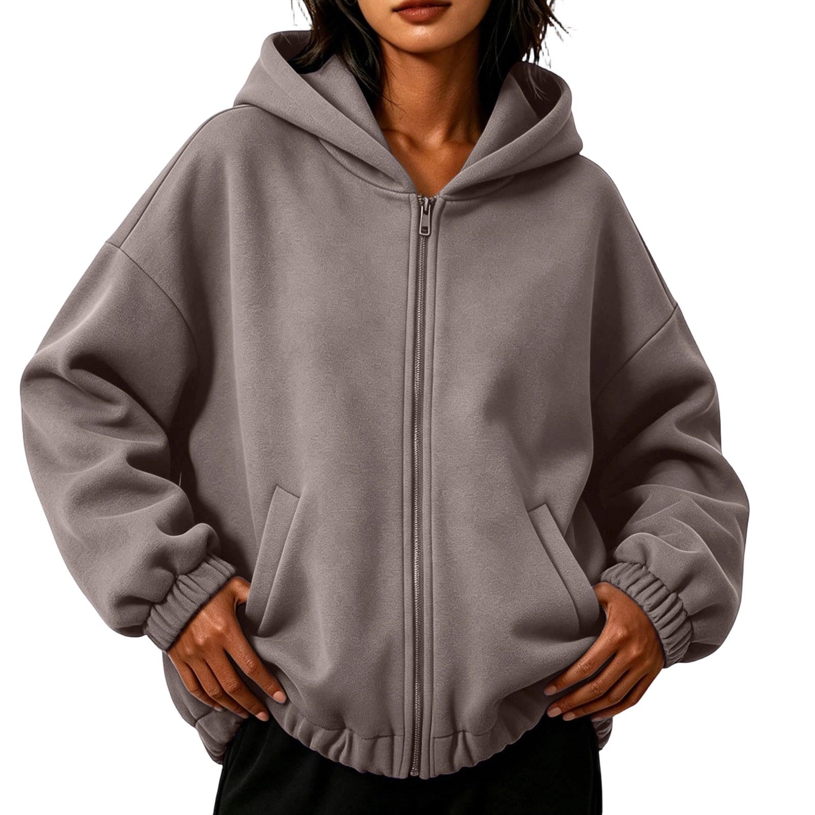 LUCKME Felpa Donna Calda con Cappuccio Oversize Morbida per Tempo Libero
