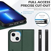 Vista 8 de SHIELDON Funda para iPhone 13, funda plegable de piel auténtica con función atril con bloqueo RFID, ranuras para tarjetas, funda magnética a prueba