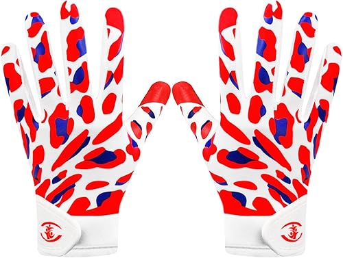 Vista 52 de Guantes de fútbol juvenil, guantes receptores juveniles, de silicona, antideslizantes, transpirables, con bandera estadounidense, experiencia