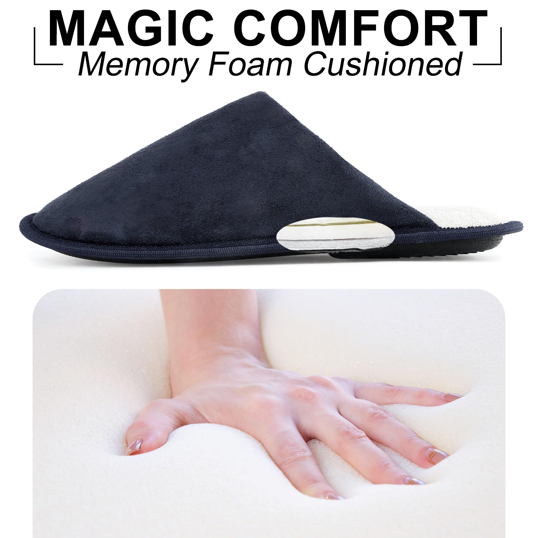 riemot Pantofole Uomo Ciabatte Invernali Inverno Casa Morbida Autunno Inverno Memoria Schiuma Pavimento Indoor Outdoor 38-47 EU