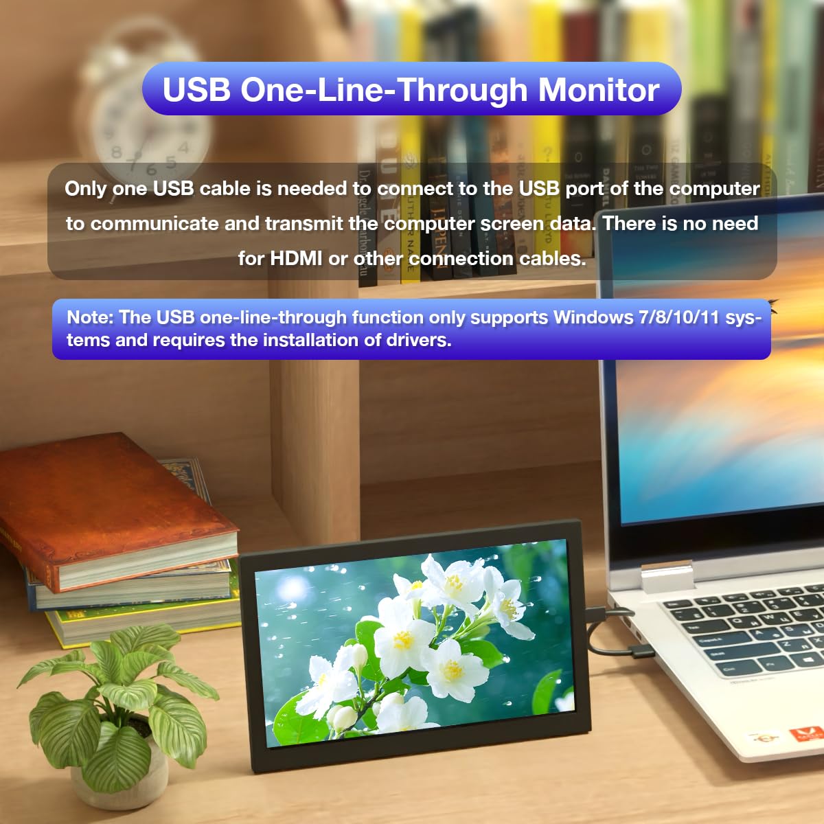 Snapklik.com : 7 Inches USB C Mini Monitor IPS 1024x600 Portable ...