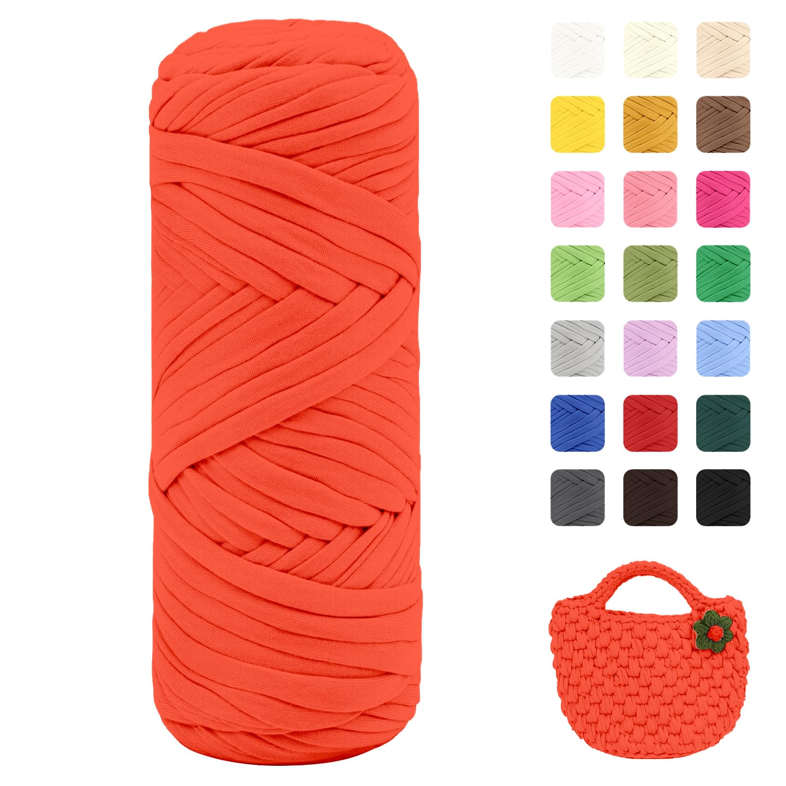 Maxee 400g T-Shirt Garn – 2 er Pack (je 200g/75m), Weiches Beilaufgarn zum Häkeln & Stricken – Farbintensiv & pflegeleicht, Ideal für Häkeltaschen/Körbe/Teppiche DIY Projekte, Handarbeiten und Deko