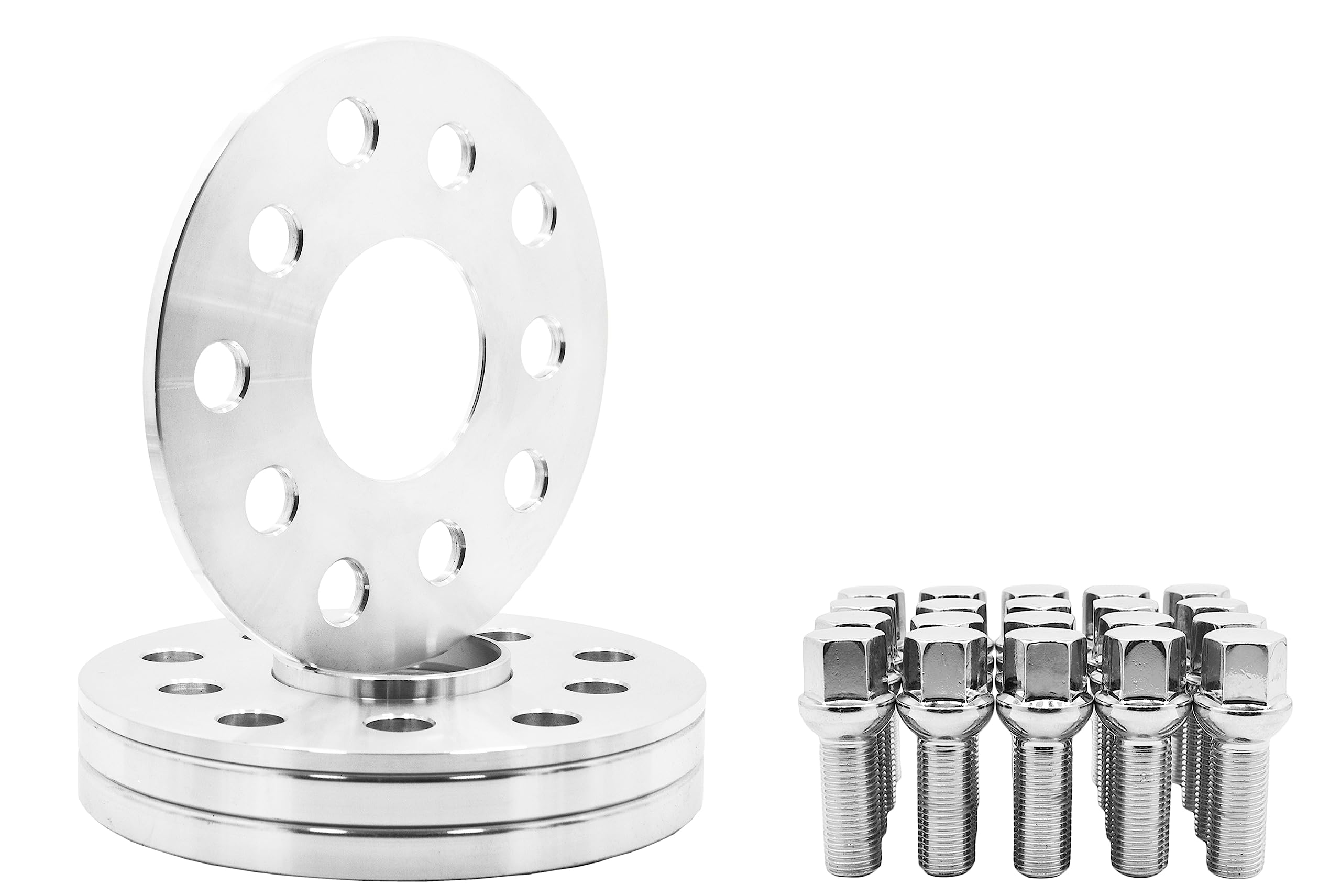 4pc Staggered Wheel Spacers 5x112 3 MM & 10 MM Thick 66.56 Hub Centric + Chrome Ball Seat Bolts 09-2019 A4 A5 A6 A7 A8 All Road S4 S5 S6 S7 RS5 RS7 Q5 SQ5 W/Factory Wheels