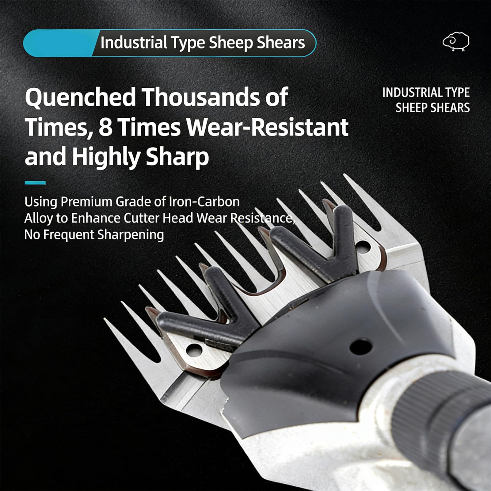 Esquiladora Inalámbrica Para Ovejas Máquina De Esquilar Eléctrica Con 2 Baterías De 6000mah 6 Velocidades Ajustables Cuchillas De 9/13 Dientes Cortadora De Lana Para Ovejas Cabras Alpacas Y 13 teeth
