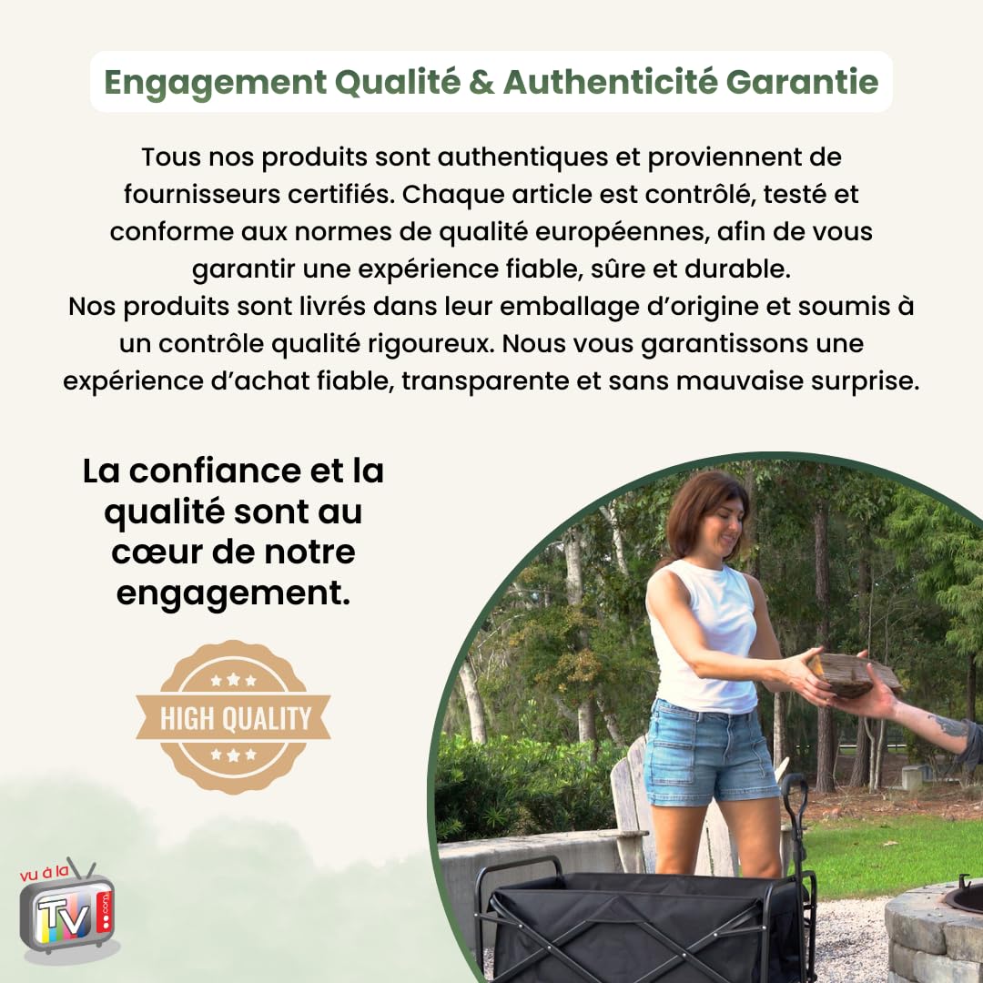 VENTEO - Chariot de Courses Pliable 150 kg Tout Terrain | Desserte à roulettes Métal avec Roues Pivotantes 360° | Solution Polyvalente en Complément d’Une Poussette Canne pour Jardin Plage Camping