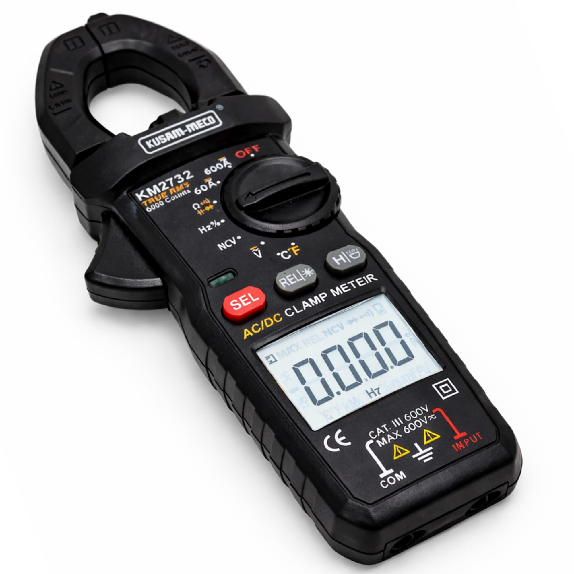 KUSAM-MECO AC/DC Clamp Meter KM 2732 with Automatic Function Selection, 600V Max Voltage, LCD Display, and Overload Protection| 1 Year Warranty-image-2