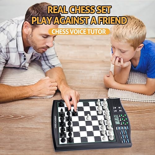 Miniatura 5 de Talking Chess Academy con sistema de enseñanza de voz, juego de ajedrez electrónico con piezas magnéticas fuertes, tablero de ajedrez electrónico