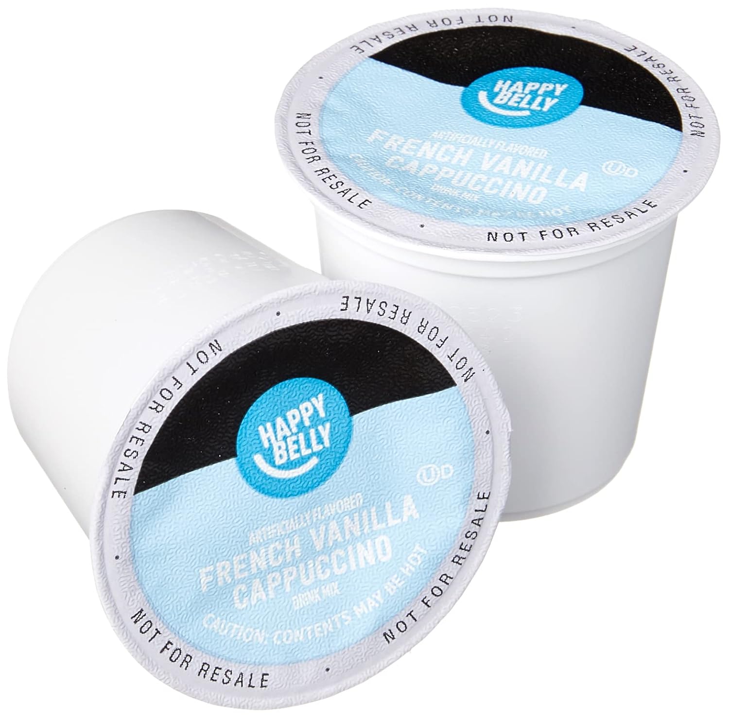 Amazon Brand - Happy Belly Cappuccino Coffee Pods Light Roast Compatible with 2.0 K-Cup Brewers,French Vanilla Flavored,1.5 pound,24 Count (Pack of 2)