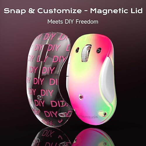 Miniatura 7 de memzuoix Ratón inalámbrico LED de 2.4G, mouse ergonómico recargable con cubierta desmontable, mouse óptico portátil de 1200 DPI con receptor USB