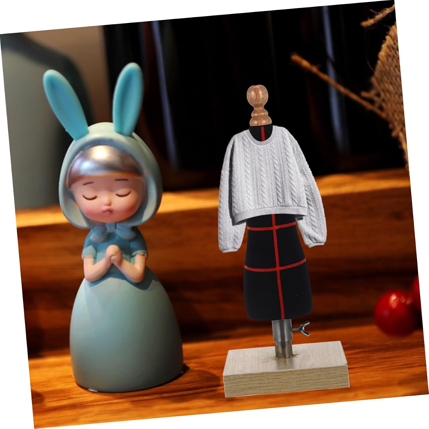 NUOBESTY 2pcs Dress Form Mannequin for Women Bust Mannequin Pu Cotton Dress Model Stand Sewing Helper