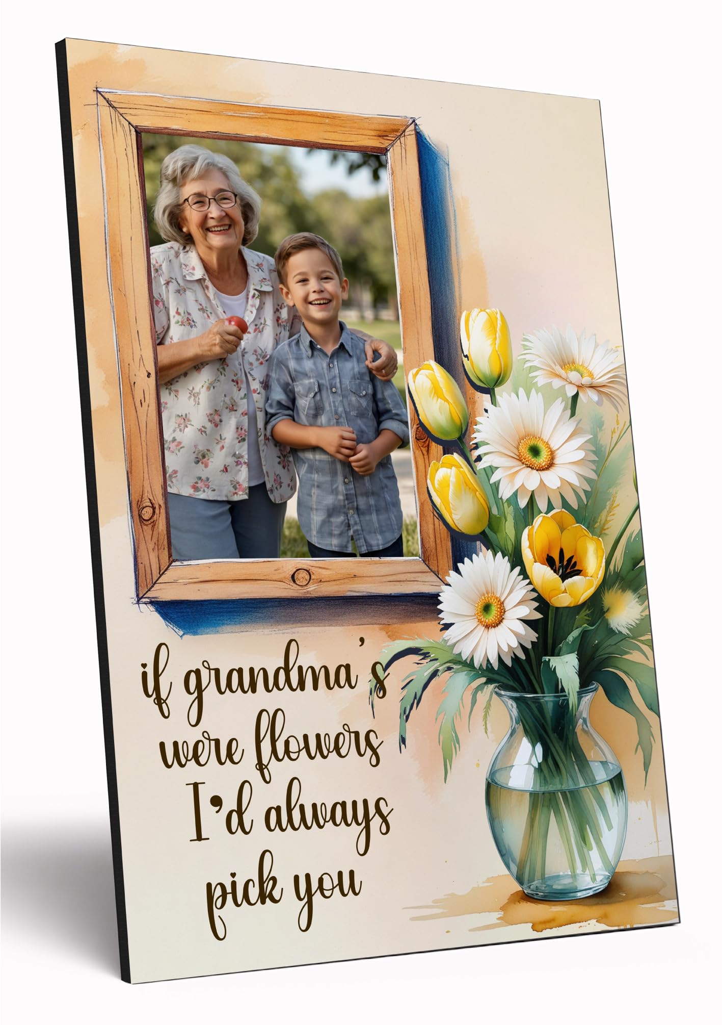 The Plum Penguin If Mum's Were Flowers… Personalised Photo Gift A4 Wooden Wall Art Mother's Day Customised Print For Mum Mummy Grandma Nan Gift