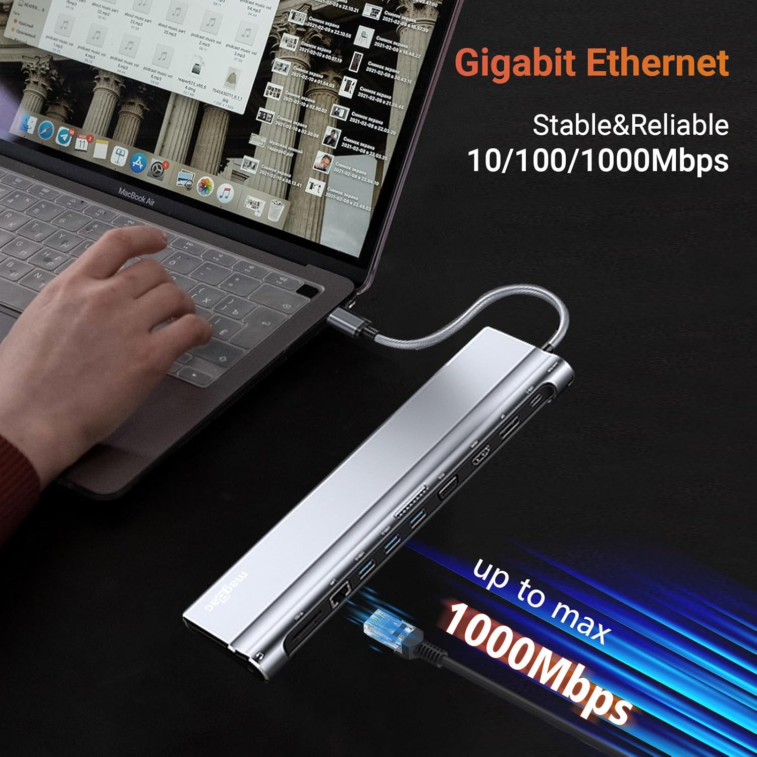 USB C Docking Station Dual Monitor 12 in 1 Laptop Docking Station 3 Monitor 4K Display with HDMI, DP, VGA, USB 3.0, 100w PD, 1000Mbps LAN, TF/SD, Audio, USB C Dock Compatible with Windows Laptop