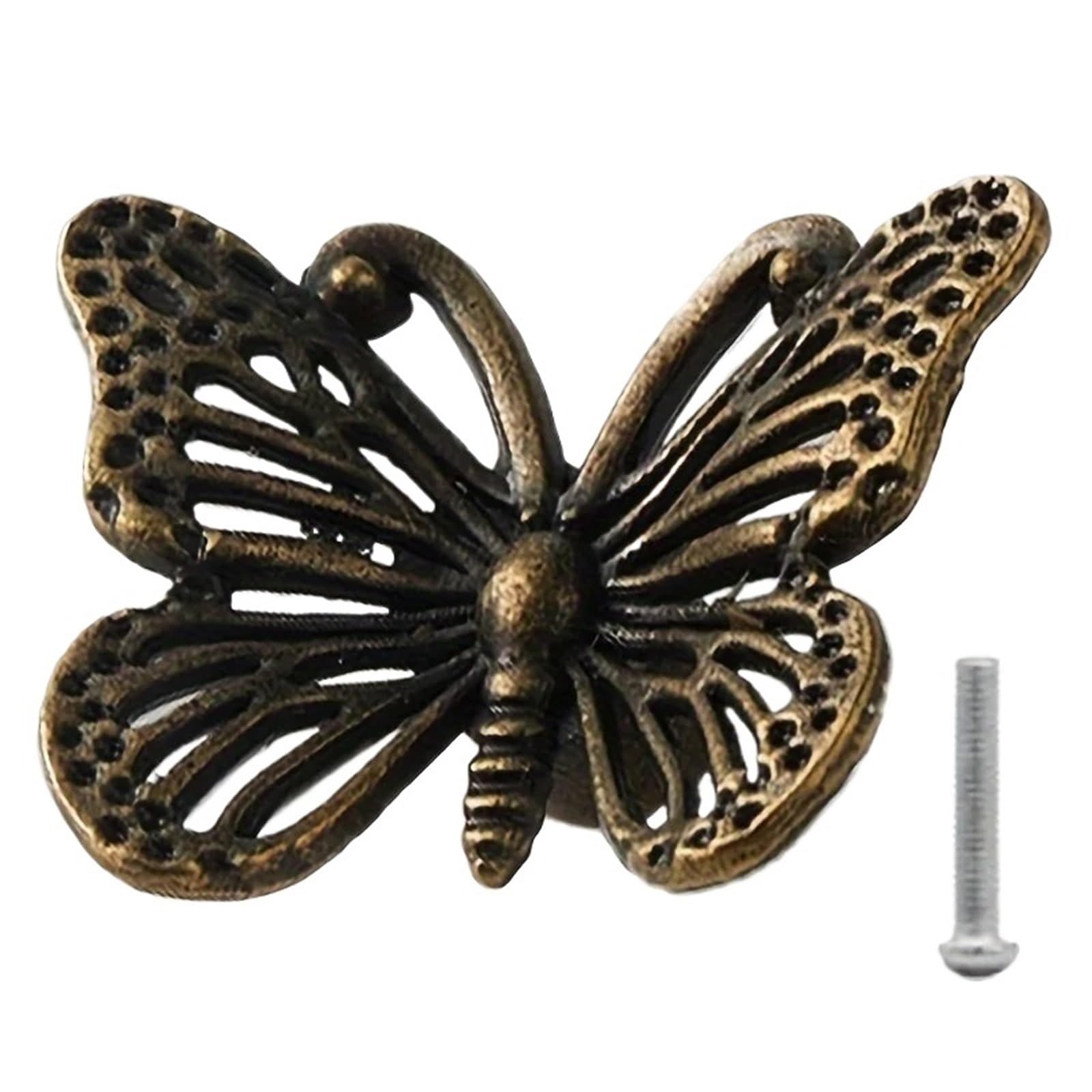 GIYXHU 5Pcs Vintage Butterfly Handle Pull Knob Furniture Cupboard Cabinet Handles Kitchen Drawer Home Decoration for Cupboard