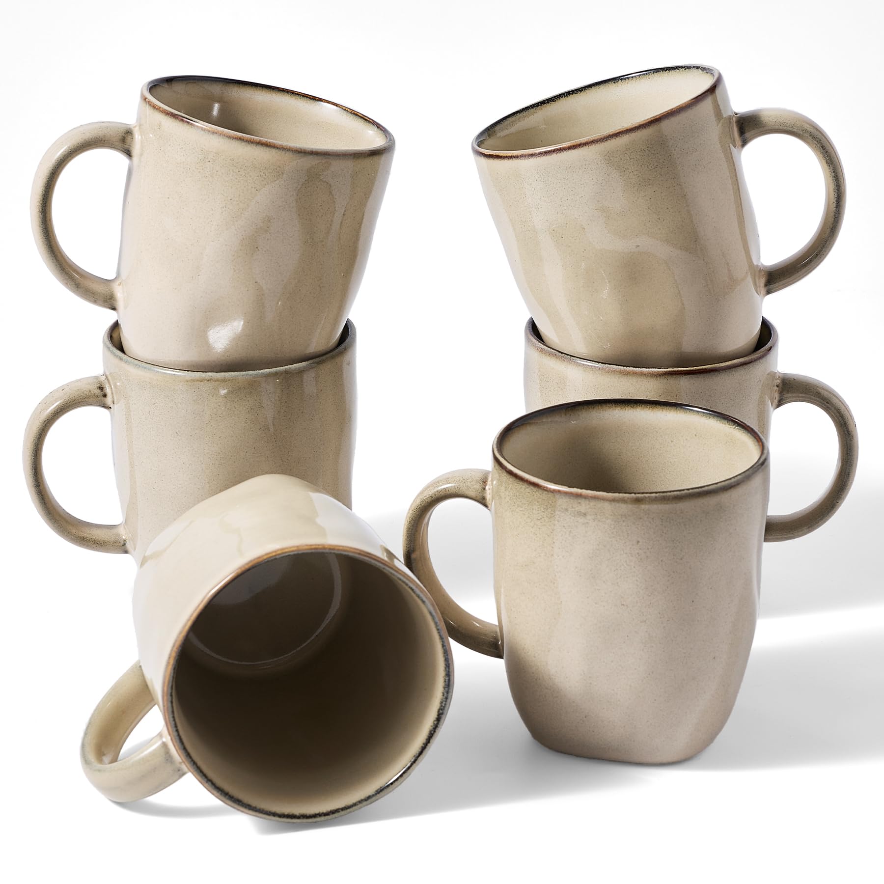 Amazon.com: famiware Coffee Mugs Set of 6, Ocean Square 13oz