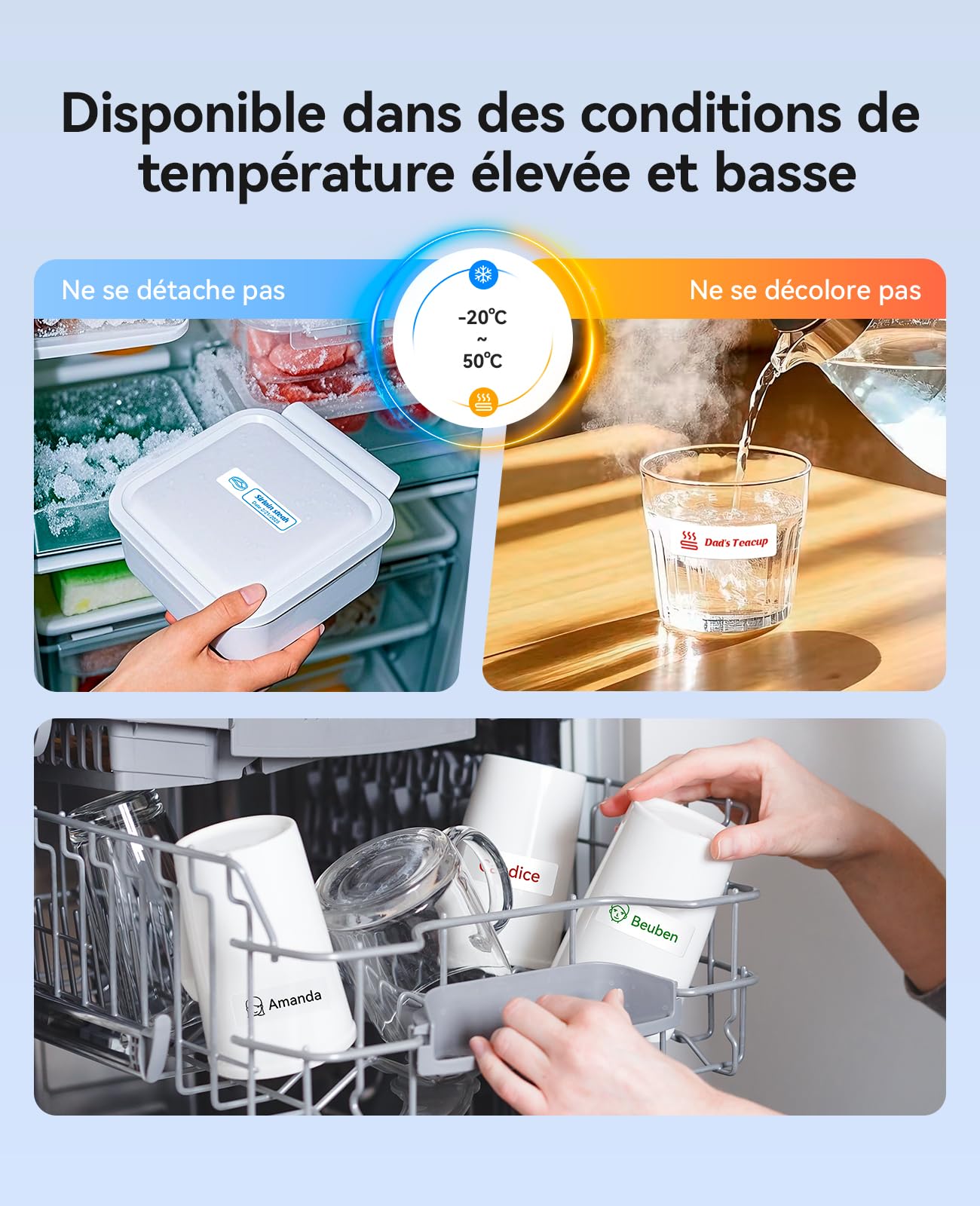 NIIMBOT B18/N1 étiqueteuse, Ruban imprimante d'étiquettes avec Ruban Noir et étiquettes Blanches, Supporte l'impression Multicolore