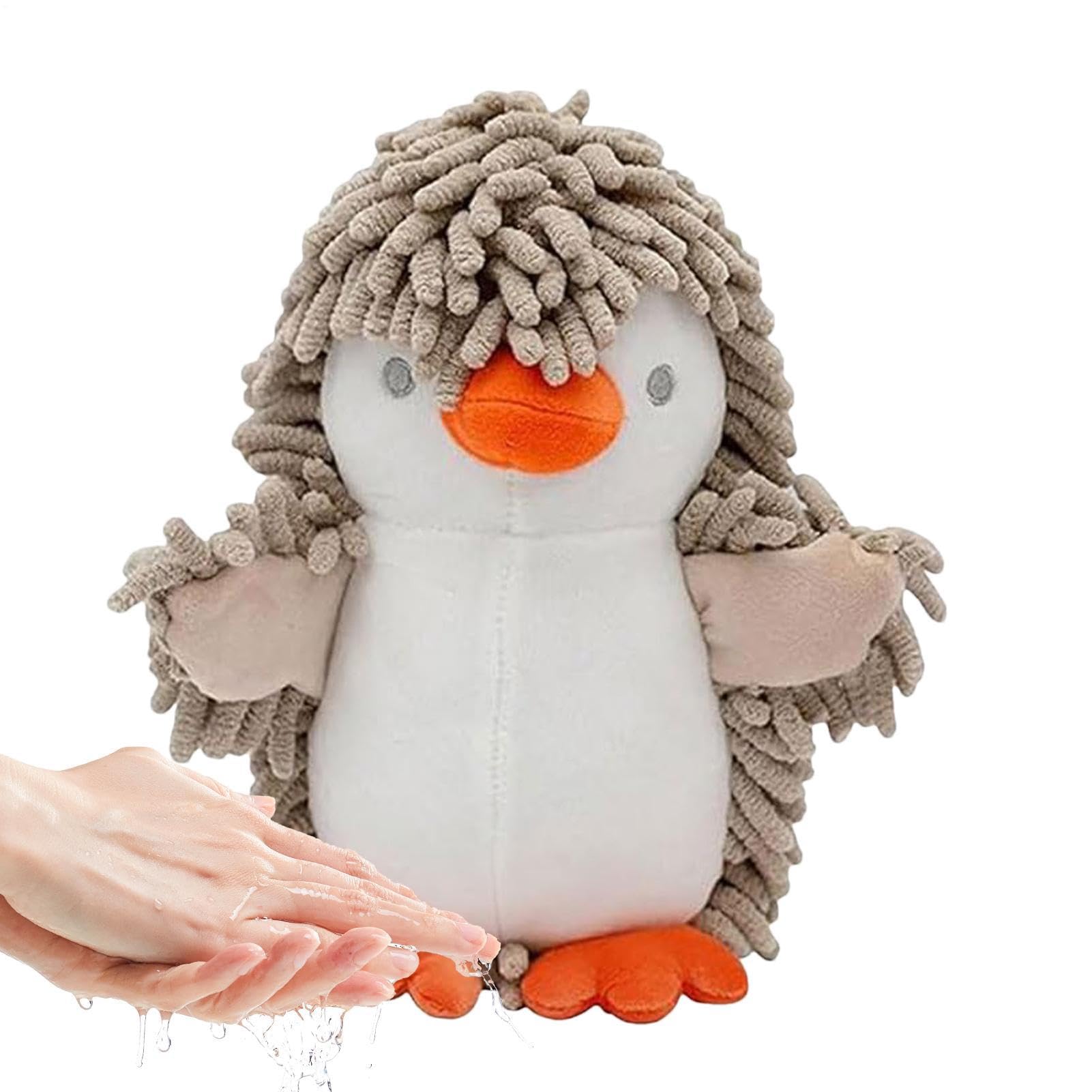 Toallas de baño infantiles y cocina con diseño de pingüino animado