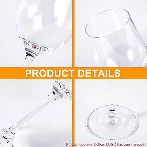 Miniatura 9 de KX-WARE Copas de vino clásicas de acrílico multiusos, copas de vino de plástico de 19 onzas, juego de 8 unidades, multicolor