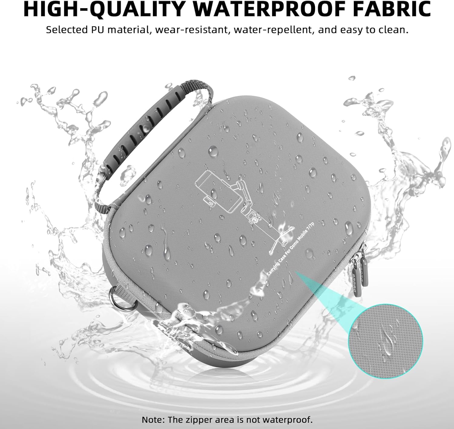 Osmo Mobile 7P Carrying Case, PU Portable Shoulder Bag for DJI OM 7 Pro/7 – Protective Travel Storage Case Smartphone Gimbal Stabilizer Accessories, Gray image 6 of 7 B0F6MX79Y1