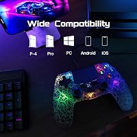 MUZELI Vezeték Nélküli Kontroller PS4-hez LED Világítással PlayStation 4/Pro/Slim Gamepad Joystick 2