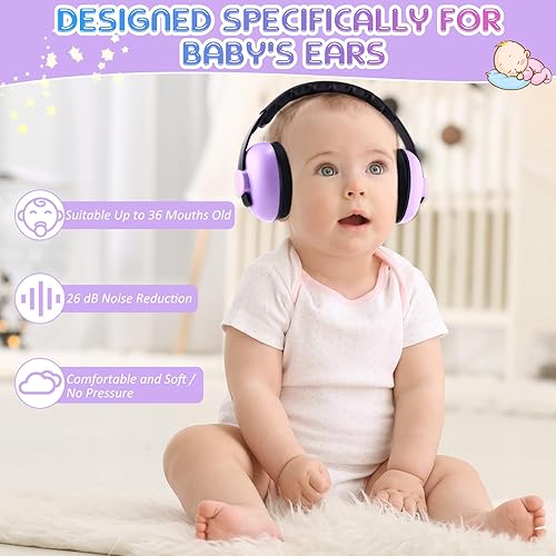 Miniatura 5 de Saysurey Paquete de 12 auriculares con reducción de ruido para bebés, orejeras extraíbles ajustables para reducción de ruido infantil, cómodas