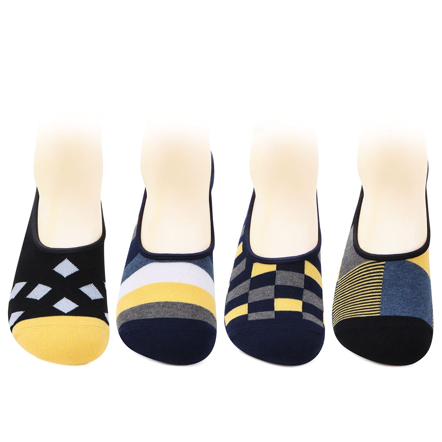 bonjour Men's Cotton Loafer Socks - Pack Of 4-picture-44