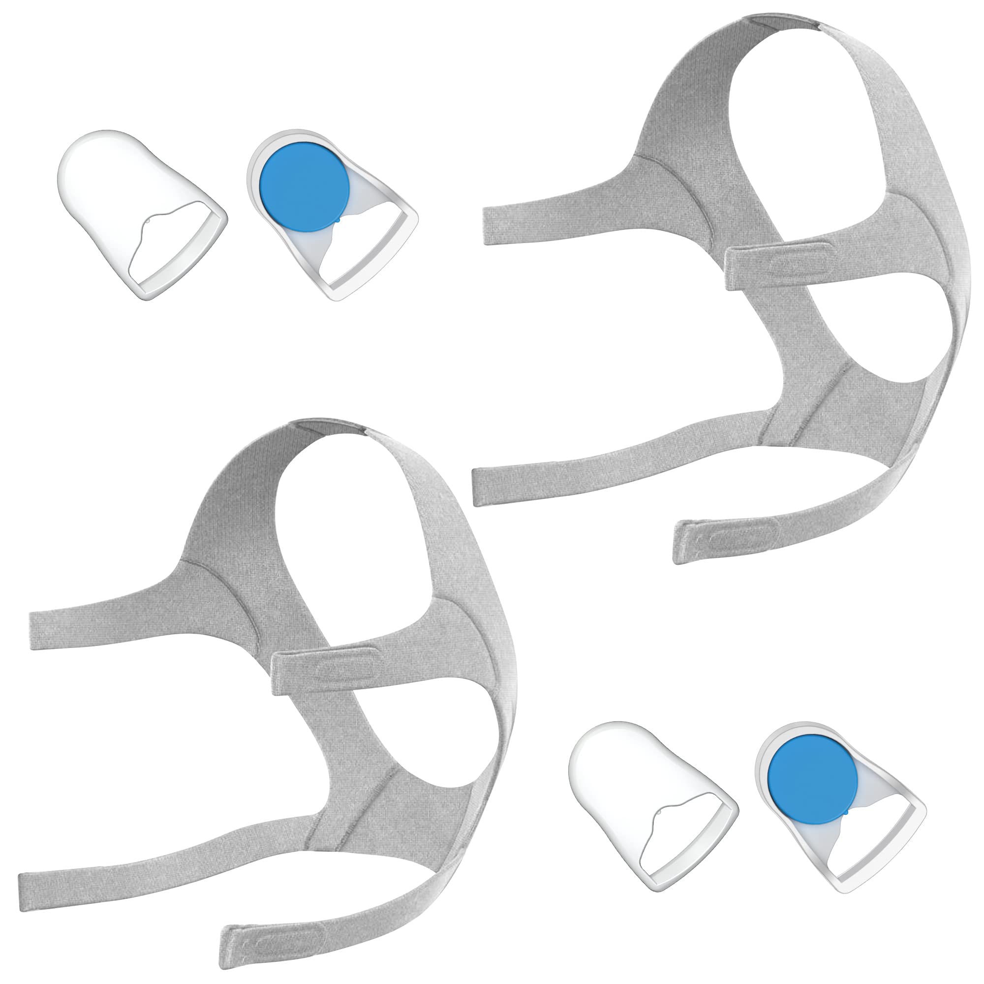 Produktbild von BlessEase 2er-Pack CPAP-Kopfband Kompatibel Mit Airfit N20 – Inkl. 2 Riemen Und 4 Clips, Weicher Stoff