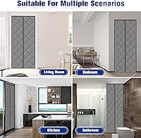 Vista 6 de Cortina magnética para puerta con aislamiento térmico, puerta aislante para puerta de 33 x 81 pulgadas, apertura central, manos libres, cierre