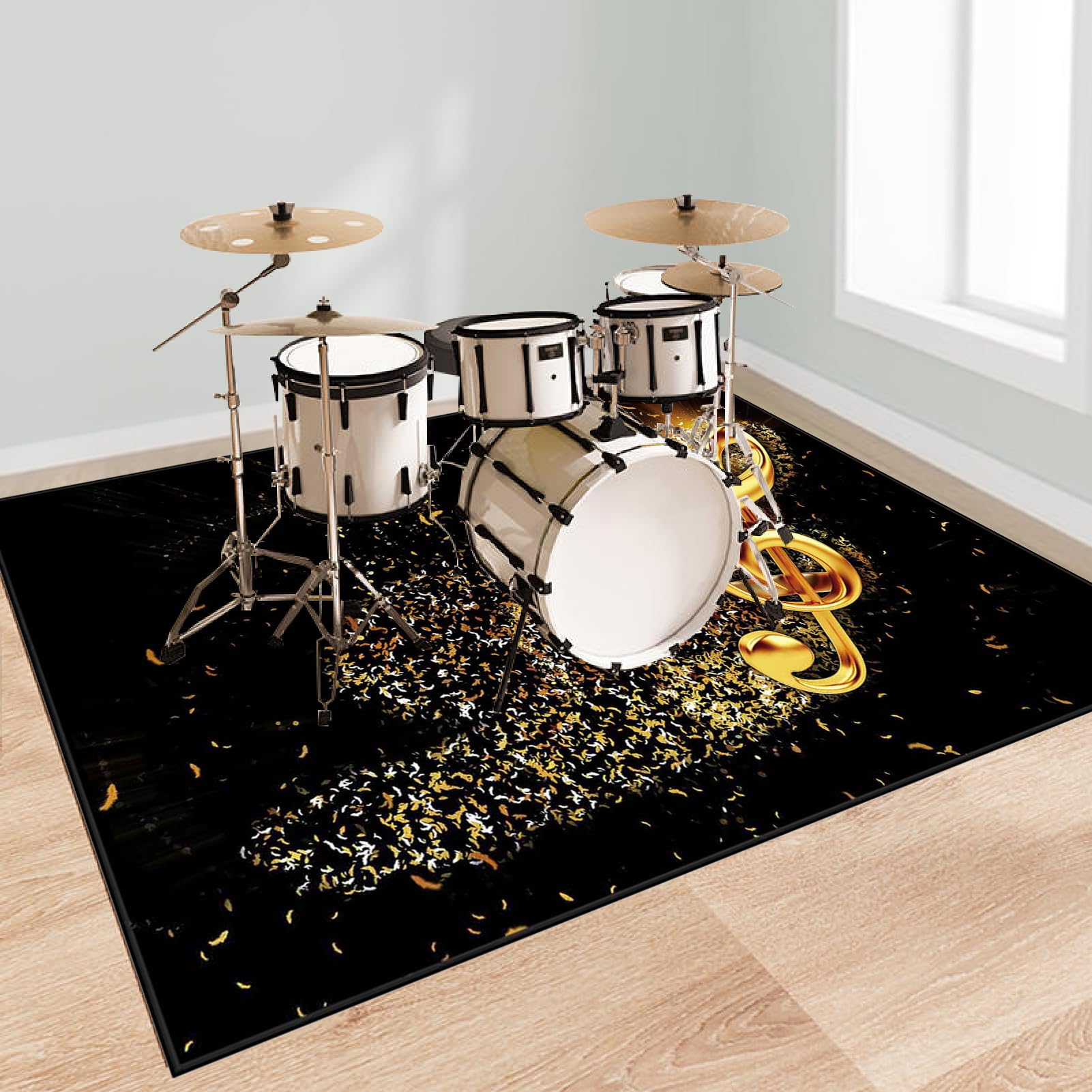 160 x 120 cm Alfombrilla para Batería Alfombra de Tambor Alfombras Drum Alfombra Bateria Antideslizantes Alfombrilla insonorizada Alfombras Rectangulares para Bombo Caja