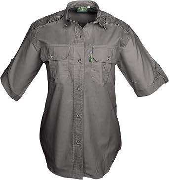 Tag Safari Trail Shirt for Women Short Sleeve, 100% Cotton Shirt for Hunters, Explorers, Photographers and Journalists
