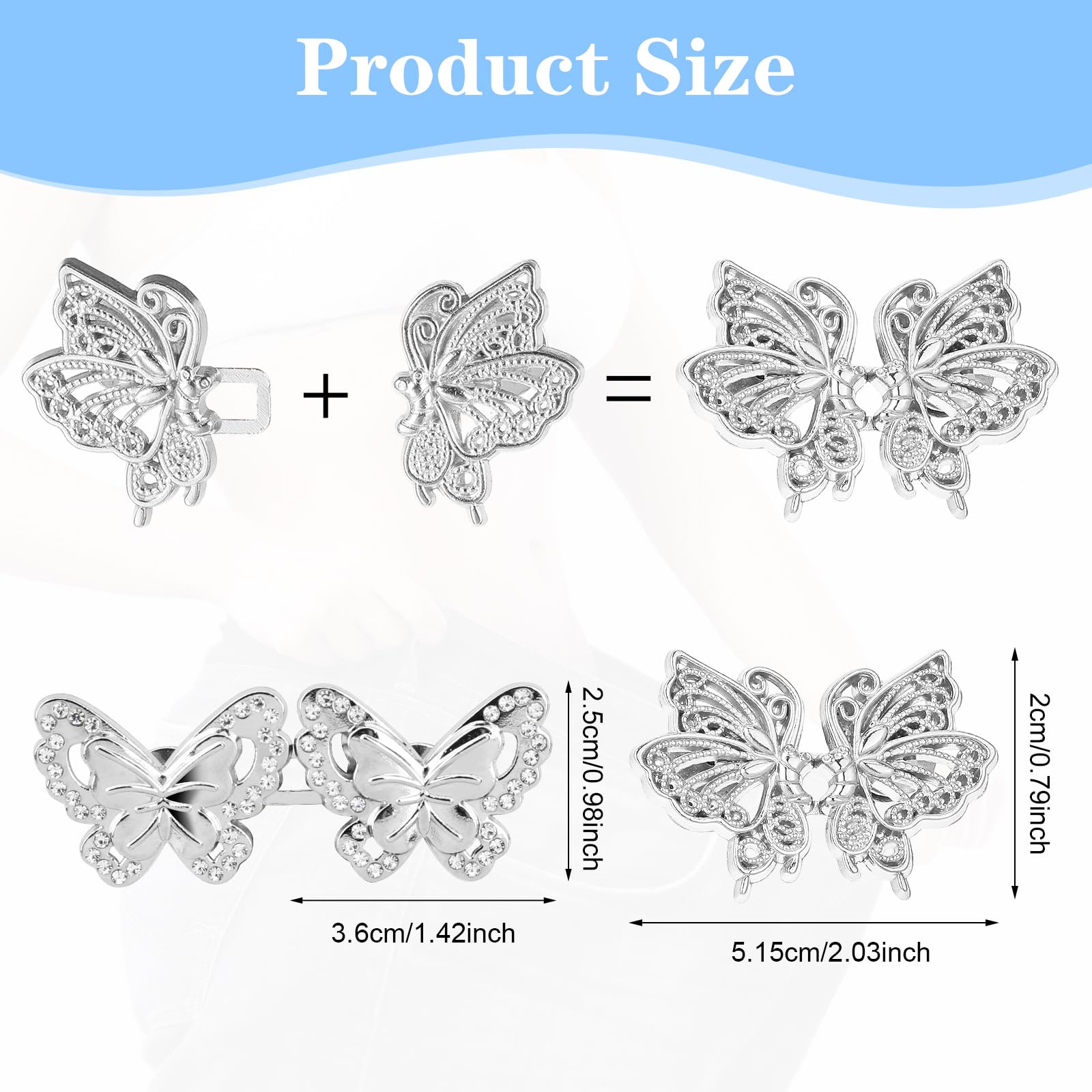 Serre-Taille De Pantalon, 6pcs Boutons De Jean Papillon Réglables Boutons De Jean Détachables Épingle Pour Remplacement De Jean Ample Pour Femme