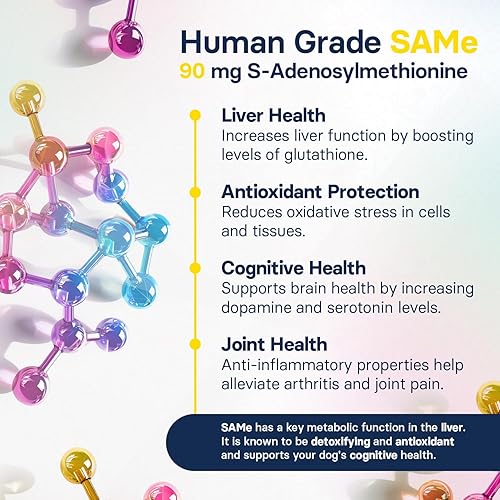 Miniatura 5 de Liver Health Supplement for Small Dogs - Milk Thistle for Dogs Liver Support with S-Adenosylmethionine (Same) & Silybin - 30 Tablets