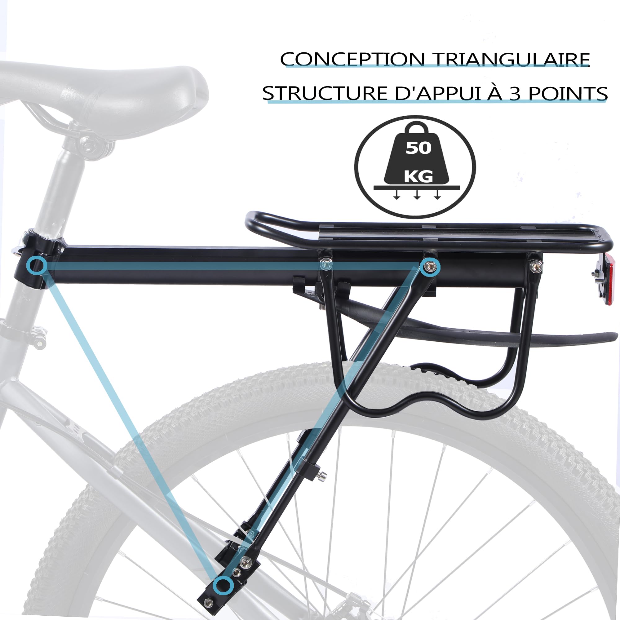 Porte-bagages pour vélo, BCR05FT (porte-vélos avec rallonge principale)
