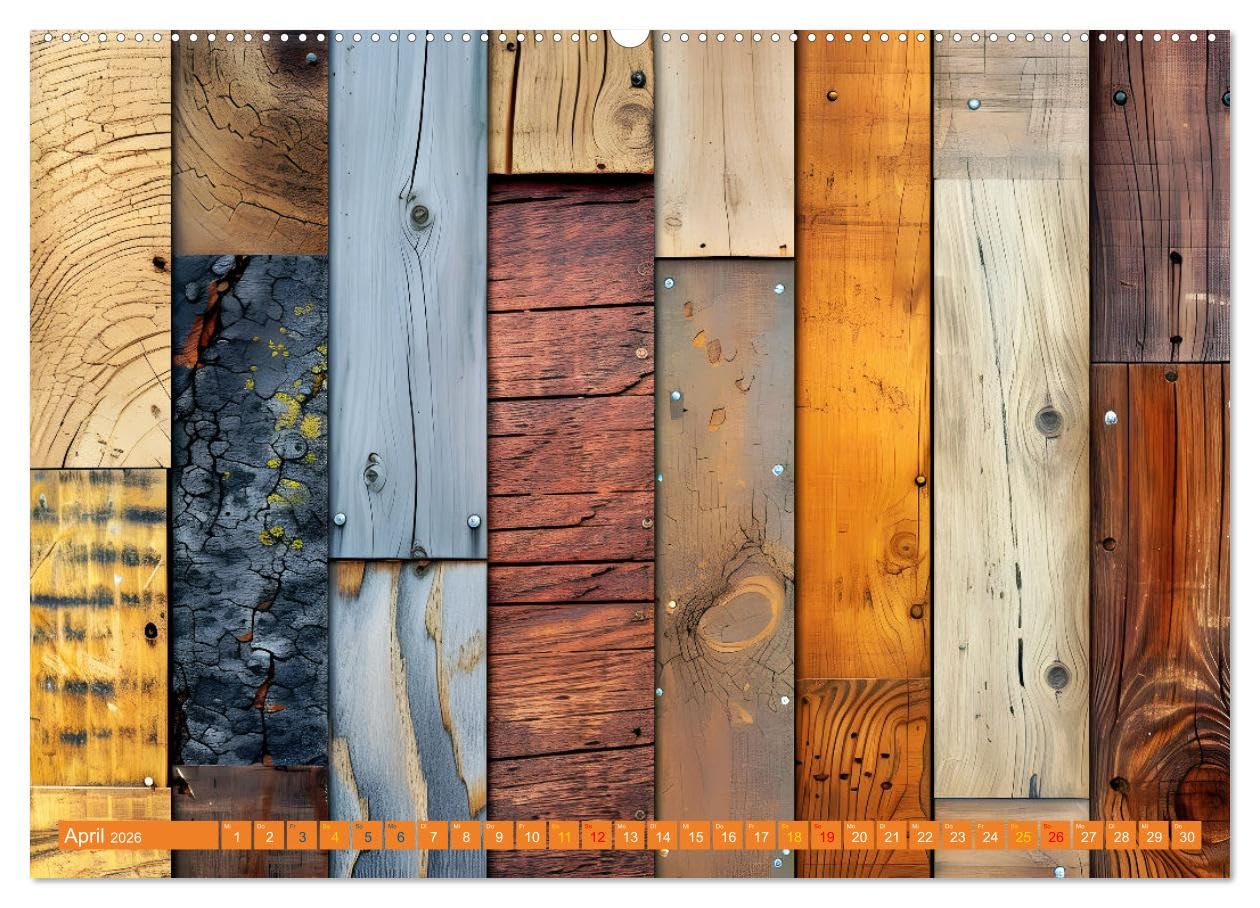 Faszination HOLZ - Strukturen (hochwertiger Premium Wandkalender 2026 DIN A2 quer), Kunstdruck in Hochglanz: Die Seele des Waldes in jedem Strich - ... Strukturen zum Leben erweckt (CALVENDO Natur)
