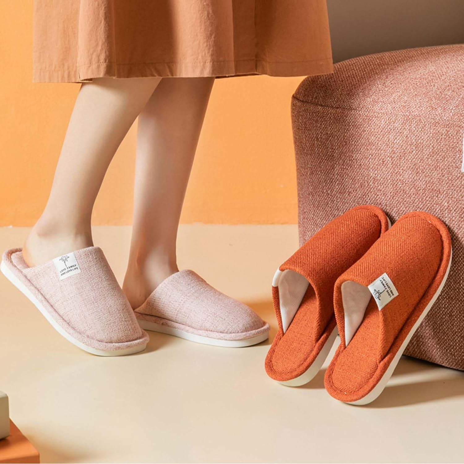 Colexy Women's Men's Slippers, Cotton Linen Comfortable and Breathable Material Indoor Slippers Washable Guest Slippers Autumn Winter Slippers for Hotel Casa Spa 6 71p8NKKL2FL. AC SL1500