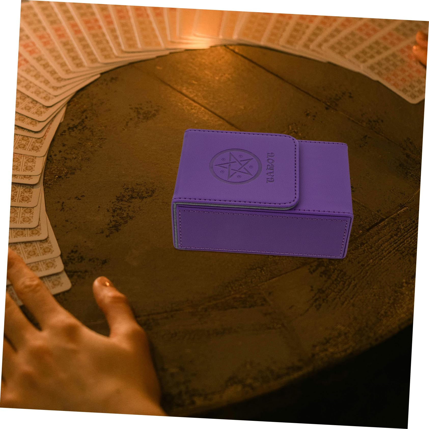 Abaodam Scatola Porta Carte Tarocchi in PU Coperchio Magnetico per Collezionisti e Appassionati, Custodia Rigida Spazio Capiente e Bordi Protettivi per Giochi da Tavolo e Carte Collezionabili