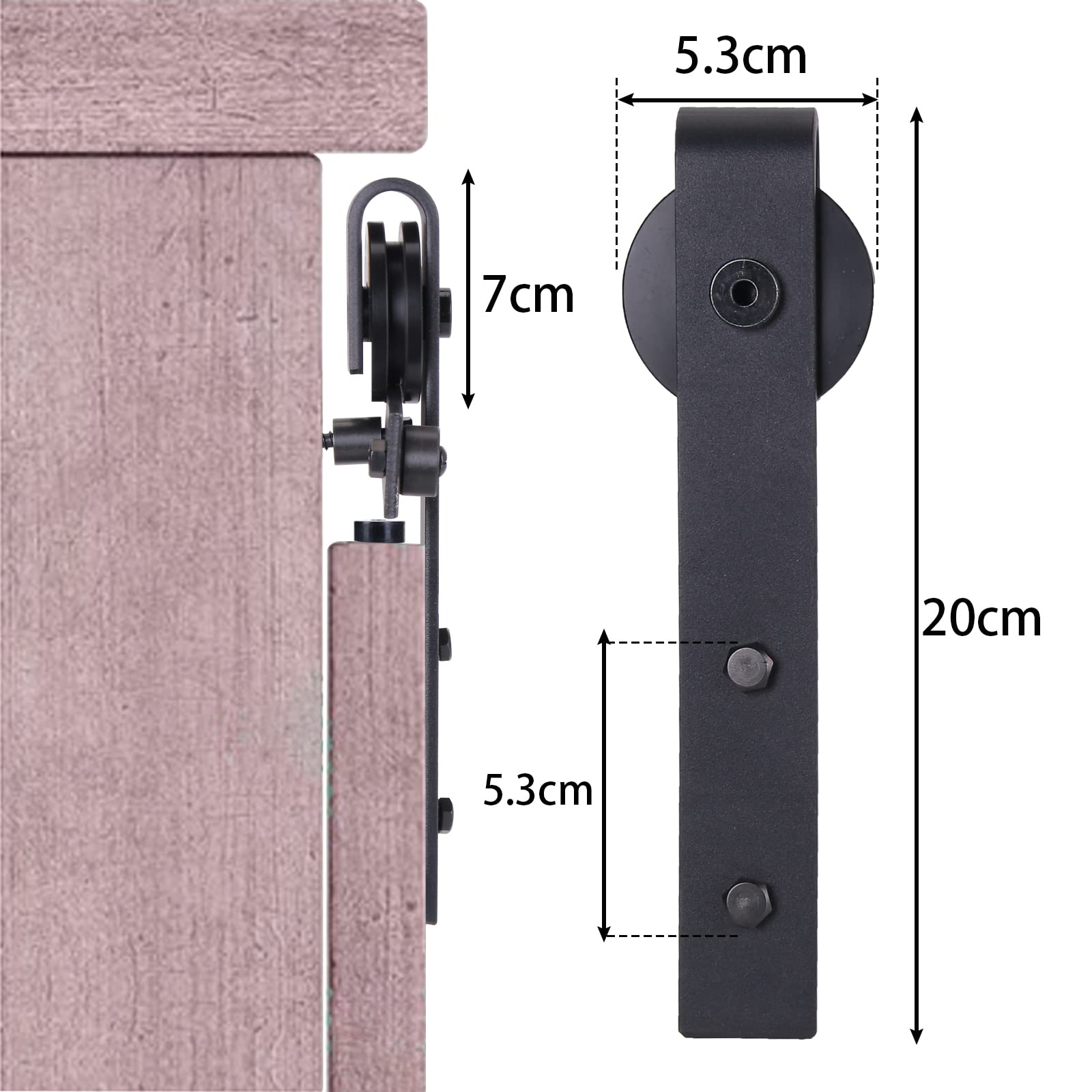 90CM/2,9FT Kit di guide per mini ferramenta, guida per porte scorrevoli di armadi, sistema di porte scorrevoli a rullo per armadietti, unità TV e ripostigli(Porta singola)