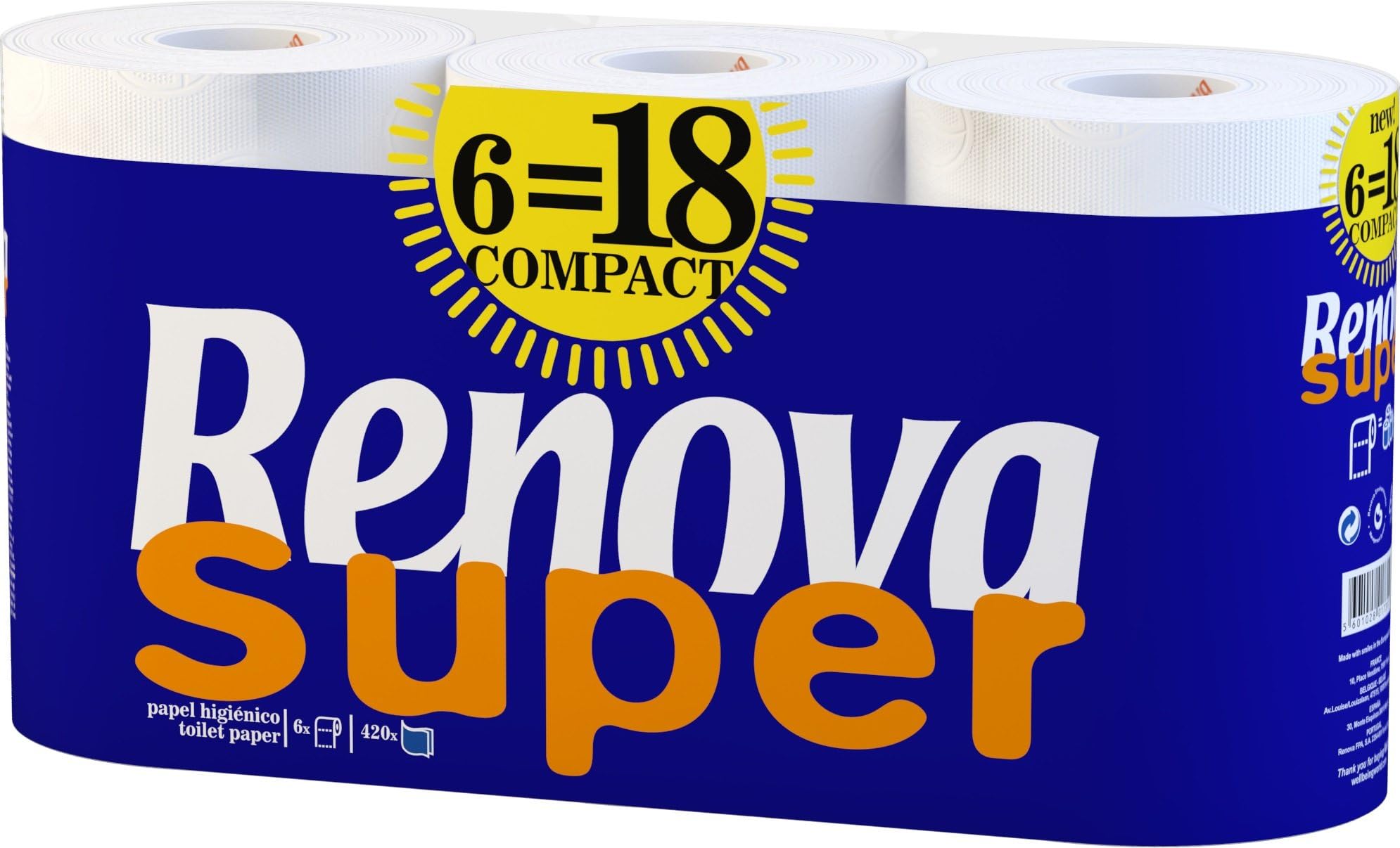 Toilet Paper Super White Triple – 6 Rolls of Paper