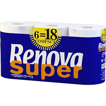 RENOVA Super Compact Toilet Paper 6 Rolls