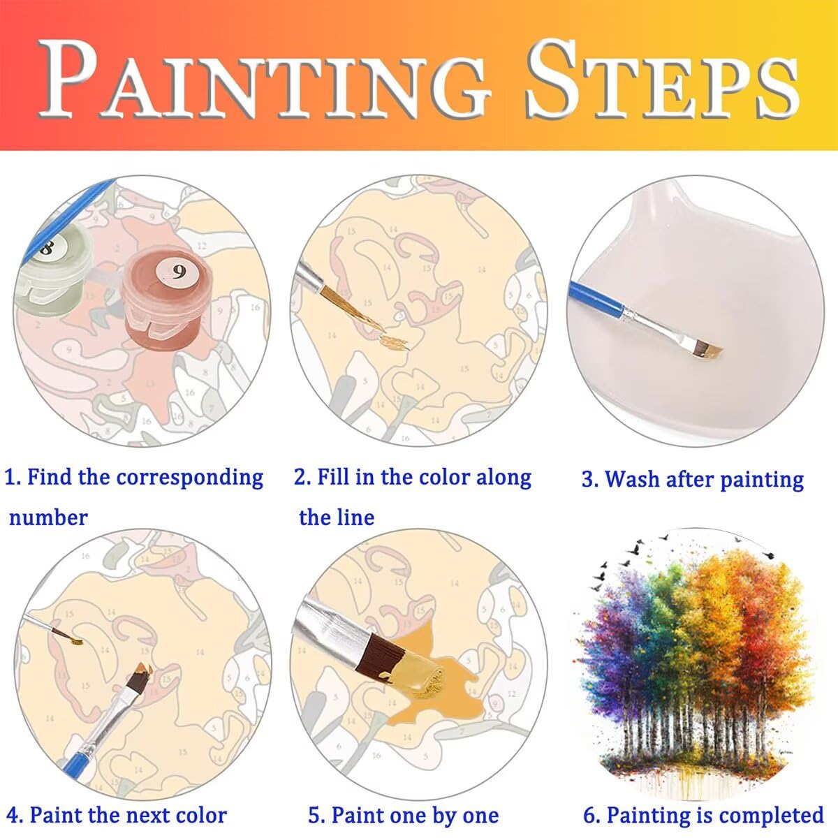 Dipingere con i Numeri Albero, Paint by Numbers Adulti Astratto, Fai da te Creativi Adulti Quadri da Dipingere Numerati Kit per Decorazione Della Parete di Casa, Regalo 70x95 cm Senza Cornice 65-Z