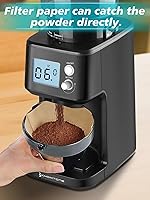 Vista 8 de Homtone Conical Burr Espresso Coffee Grinder, 51 Precise Settings, Electric Mill with Portafilter Holder, 2-12 Cups Adjustable, Anti-static