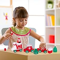 Vista 6 de ArtCreativity Juguete transformador de Papá Noel, 73 piezas con función de construcción STEM, juguete de tren de Papá Noel para niños de 5, 6, 7, 8