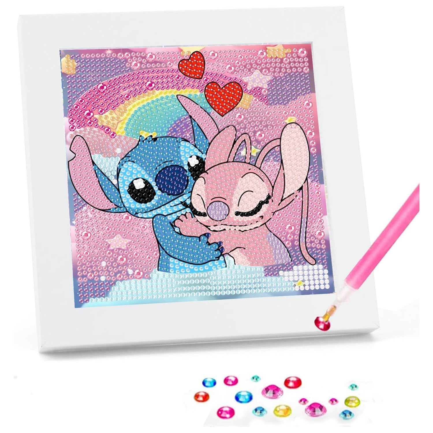 cdsnxore Diamond Art Kits Adults with Frame Easy - Stitch Diamond Painting Kits,Mini Diamond Art Painting for Home Wall Decor(7x7 inch) (red)