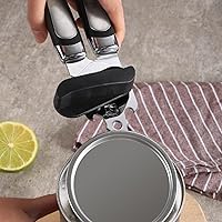 Vista 3 de Abrelatas multifunción, manual de abrelatas, abrelatas manual de acero inoxidable resistente, agarre antideslizante, abrelatas de mano, abrelatas