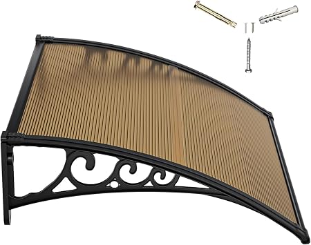 Awning for Door Entrance, Patio Covers for Shade and Rain, 31.5x47 Inches Awnings for Doors, Window Awning Canopy Exterior with Plastic Steel Bracket, UV, Rain, Snow Protection Door Awning Bro