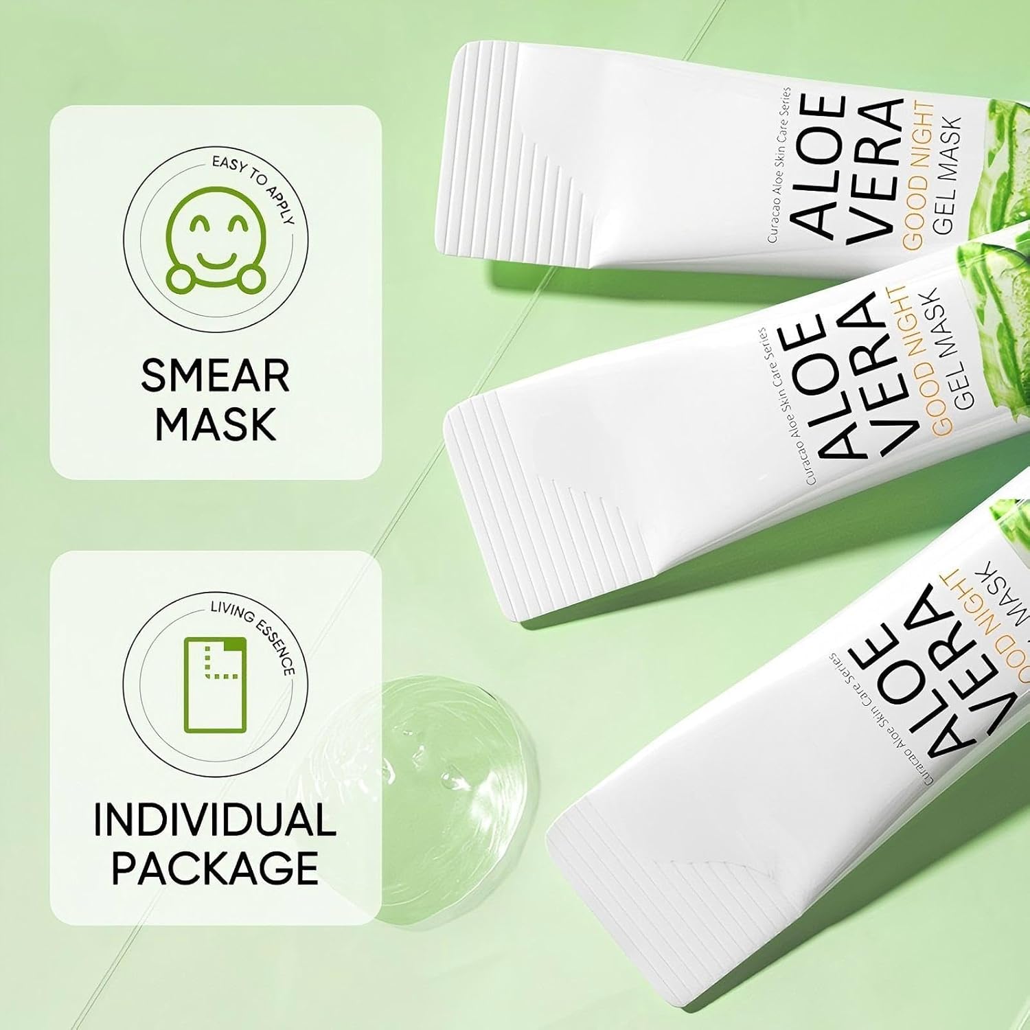 Good Night Gel Face Mask, Aloe Vera Overnight Face Mask for Hydrating & Moisturizing, Soothing Sleeping Face Masks, No-Rinse Overnight Mask for All Skin Types - Image 5